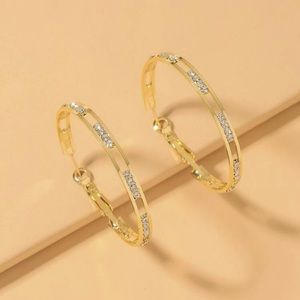 ⭐️ Lovely Large Metallic Rhinestones Hoop Earrings ⭐️
